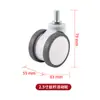 Varilla roscada 10*20 rueda de doble disco completamente de plástico rueda de actividad de nylon silenciosa rueda médica rueda negra y blanca freno rueda universal