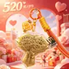 Llavero Estilo Creativo Dorado con Diseño de Flor, Colgante para Bolsa de Teléfono con Pan de Oro, Pequeño Regalo 520, Venta al Por Mayor Directa de Fábrica