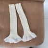 Novo ins estilo coreano lace pilha meias malha rendas de algodão borda menina cânhamo padrão perna cobrir