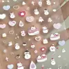 Calcomanía Estéreo Impermeable Navideña Linda de Dibujos Animados en Relieve Manicura DIY Pegatina para Uñas Portalápices Decoración para Estudiantes