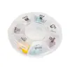Caja de medicamentos portátil de 7 compartimentos para una semana, mini caja de medicamentos redonda portátil de siete días, caja de almacenamiento de plástico para viaje