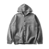 Ru Meng Marca de Moda para Exteriores Cárdigan Simple con Capucha Suéter de Moda para Hombres y Mujeres Primavera y Otoño Holgado Casual Versátil Ropa de Punto