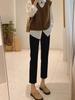 Pantalones de Tubería para Dosificar Humo de Seda de Hielo para Mujer, Traje de Primavera y Verano de Nueve Puntos, Pantalones Negros, Pantalones Rectos Sueltos Casuales de Ocho Puntos, Delgados