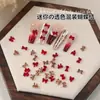 Novas Joias de Arte para Unhas Mini Laços Misturados com Fofos Laços Borboleta Vermelhos e Translúcidos Ankesela Acessórios de Unha Usáveis