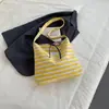 Bolsa de Lona Rayada de Gran Capacidad para Mujer 2026 Verano Nuevo Estilo Moda para Chicas Estilo Perezoso Bolso Tote Bolso de Hombro Cruzado