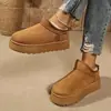 Zapatos sin cordones de algodón para nieve acolchados y engrosados con forro polar, nuevo modelo de invierno 2026, suela gruesa, peludos, con detalle de lazo, cálidos, zapatos de algodón de talla grande