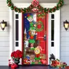 Decoración de Cubierta de Puerta de Navidad Tela de Fondo Verde de Navidad Cubierta de Puerta de Navidad Colgante de Puerta Decoración de Fiesta de Año Nuevo Tapiz de Cubierta de Puerta