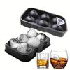 Venta caliente transfronteriza: molde de silicona para hielo, color negro, para hockey sobre hielo, de grado alimenticio, redondo, para bola