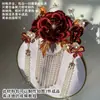 Boda Boda Novia Envoltura Material de Flor Papel de Regalo Tarjeta Patrón de Traje Molde de Papel Corona de Pelo Presionar Ramillete Grupo Abanico Feliz
