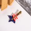 Letras del Día de la Independencia Estrella de Cinco Puntas Polvo Dorado Color Sólido Acrílico Producto Nuevo de Abril Pvc 8cm Pinza Transfronteriza Joyería