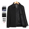 2025 Chaqueta Casual de Trabajo para Hombre con Raya Solapa Retro de Mediana Edad Top con Solapa Transfronterizo Asia