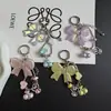 Nuevo colgante de lazo dulce corazón de cereza cadena de teléfono de hueso de serpiente llavero lindo accesorio para bolso