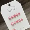 Uñas Postizas para NiñosRosa y Lindas con Temática de Gato para Niños, Uñas Postizas Portátiles Hechas a Mano, Reutilizables y Desmontables