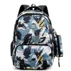 Mochila casual de viagem com camuflagem de grande capacidade para homens, para estudantes do ensino médio, fundamental II e universitários