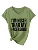 EU SOU MAIS LEGAL Que Meu Site Independente Amazon Ebay Camiseta Feminina Casual e Fashion de Manga Curta com Decote V para Exportação