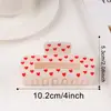 Acessórios da Moda Atacado: Presilhas de Cabelo Atmosféricas de Bolinhas em Formato de Coração, Grampos de Cabelo Estampados em Formato de Coração, Presilhas de Tubarão, Acessórios de Cabelo Vermelhos e Pretos