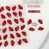 Flash Año Nuevo Joyería de uñas roja china al por mayor Rojo amor cuadrado grueso Forma ovalada con fondo puntiagudo Broca de uñas de vidrio
