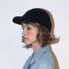 Gorra de Béisbol Nueva Mezcla de Lana para Otoño e Invierno para Hombres y Mujeres, Color Sólido, Cálida, Estilo Callejero, Estilo Británico, Retro, Visera Pequeña