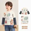 Ropa infantil Kaka Panda, conjunto de dos piezas de camiseta de manga larga para niños, ropa de otoño para niños, top de otoño para niñas, camiseta interior para bebé