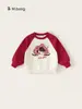 Bangxuan Huzhou Zhili Roupas Infantis Moletom para Meninas Color Block Mangas Raglan Bebê Manga Longa Pulôver Casual Top Infantil