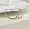 Fivela de Costura Panjia Dora Cobre Branco Banhado a Prata Espessa Coroa Clássica Osso de Cobra Pulseira DIY Básica Fabricante Atacadista