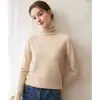 Nuevo Suéter de Cachemira Otoño Estilo Simple para Mujer Cuello Alto Tejido de Punto Cuello de Tortuga Ajuste Delgado Capa Base de Punto Ropa Interior Adelgazante