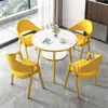 Mesa y sillas de negociación de recepción, mesa de comedor de losa de roca, escritorio de recepción de oficina, combinación para tienda de té con leche, cafetería, B&B, mesa y sillas de ocio