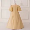 Vestido de Noche de Comercio Exterior 2026 para Niñas Pequeñas, Vestido con Estampado Dorado y Adornos Florales, Vestido de Princesa para Fiesta de Gala Infantil