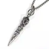 Estilo étnico retrô seis palavras mantra almofariz mágico aço titânio colar masculino ins nicho punk Personalidade pingente de almofariz com diamante