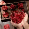 Mini Palabras Felices Hechas a Mano para Bodas Decoración de Habitación de Boda Plato de Frutas Lanzamiento de Pequeñas Palabras Felices Suministros de Decoración para Habitación de Boda Pegatinas de Palabras Felices con Polvo Dorado