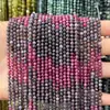 Cuentas pequeñas facetadas de turmalina natural degradada, cuentas sueltas de cristal turquesa, accesorios para joyería DIY, pulseras y collares de cuentas