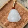 Productos A Naturales Jade Blanco de Xinjiang Colgante de Hebilla Ping An Jade Grasa Grado Seda Dorada Jade Blanco Colgante de Collar Hebilla Ping An