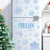 Decoração de Parede para Casa de Natal Adesivo de Parede PVC Autoadesivo Floco de Neve Azul Inverno Adesivo Eletrostático para Janela Adesivo