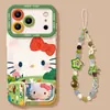Adequado para Apple 18Promax Gato da Pradaria Gato Kt Suporte com Cordão para iPhone Capa Macia e Rígida Personalização UV