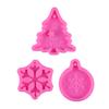 Molde de silicona líquida con forma de copo de nieve de árbol de Navidad con agujero para decoración de pasteles de azúcar