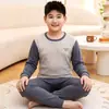 Conjunto de Ropa Interior Térmica Cálida de Algodón Puro para Niño Grande y Gordo Estudiante Niña Tallas Medias y Grandes Ropa de Otoño Pantalones de Otoño Suéter de Algodón para Niño Pijama Talla Grande