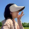 Chapéu de Sol Verão 2026 Novo Estilo Sem Costura Sensação de Gelo Proteção Solar com Proteção UV para Mulheres, Aba Larga, Dobrável, Chapéu de Sol com Topo Aberto