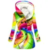 Casaco Trench Coat Feminino 2023 Novo, Quente para o Inverno, Estilo Europeu e Americano, Patchwork Colorido, Com Capuz, Venda Quente Transfronteiriça, Atacado