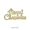 Decoraciones Navideñas al por Mayor Etiquetas de Letras Doradas Adornos Colgantes para Árbol de Navidad Etiquetas Colgantes Lámina Dorada