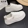 Mocasines Casuales Ligeros de Piel Genuina para Estudiantes Mujeres 2026 Otoño Nueva Llegada Versátiles Súper Calientes Suela Gruesa Zapatos de Mujer Deportivos Zapatos Blancos