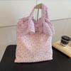 Bolsa de Tela Floral con Volantes para Mujer 2026 Nuevo Bolso Tote Trendy Estilo Hada Estilo Coreano Bolsa de Gran Capacidad