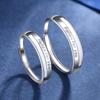 Anéis de Casal em Prata Esterlina S925 para Homens e Mulheres, Estilo Frio, Luxo Acessível, Design de Nicho, Anéis com Letras, Acessórios Transfronteiriços