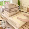Estilo Fresco e Simples Conjunto de Três Peças 100% Algodão Puro para Dormitório Estudantil, Conjunto de Seis Peças de Roupa de Cama Especial para Cama de Solteiro em Dormitório, Tudo em Algodão