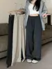 2026 Nuevos Pantalones para Mujeres Embarazadas Petites de Tallas Grandes Primavera y Otoño Ropa de Abrigo Acolchado de Terciopelo Grueso Pantalones de Pierna Ancha Rayados Ropa de Primavera