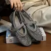Zapatos Nuevos Verano Mujer Zapatos de Salón 2026 Moda Correa Única Huecos Planos Mary Janes Malla Superficie con