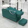 Venta Directa de Fábrica Cama de Champú Cerámica para Barbería Cama de Enjuague Semi-reclinable Cama para Salón de Peluquería Cama de Champú Estilo Celebridad de Internet