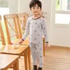 Conjunto de Roupa Íntima Térmica Antibacteriana 10A para Crianças Maiores, Conjunto de Outono (Blusa e Calça), Malha Térmica de Algodão, Roupa Térmica de Lã Stretch Cartoon Classe A