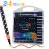Pluma Marcadora de Brillo de Varilla Redonda de una Sola Punta Pluma Marcadora Nueva Perlada Bolígrafo de Gel de Color Marcador para Cuaderno Pintado de Estudiante