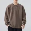Camiseta de manga longa estilo americano Anyang para homens, nova coleção outono 2026, design color-block, corte solto, adequada como camada base