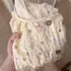 Pijama Feminino Estilo Preguiçoso Gola Redonda Estampa de Coelho, Conjunto de Duas Peças com Shorts de Manga Curta, Roupa de Casa para Dormitório Estudantil